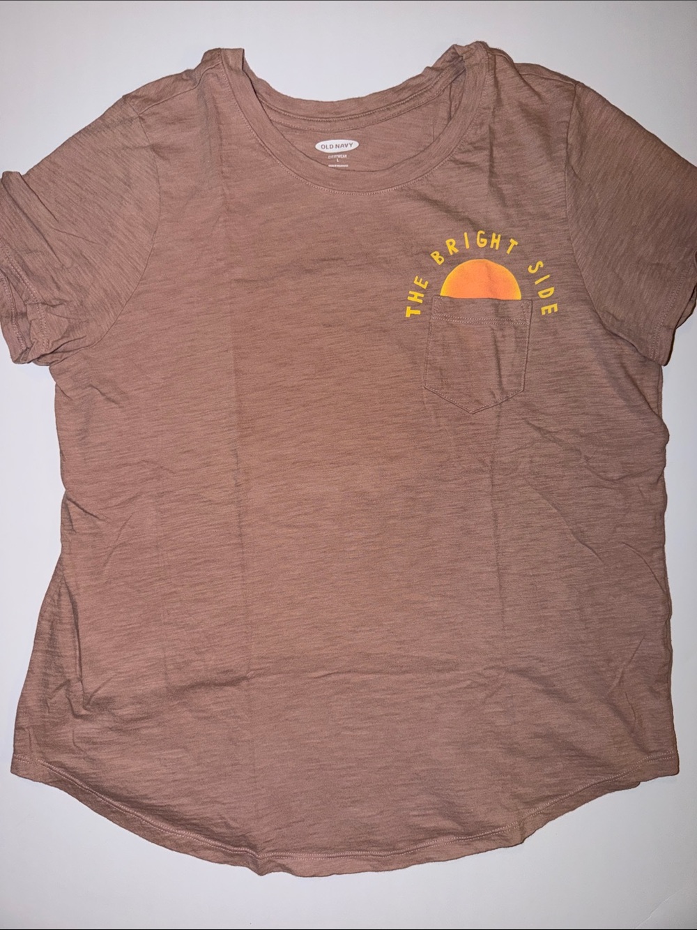 Old Navy Dusty Rose Tee with Sunrise Pocket Graphic - Everywear Tee